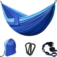 Hamak na zewnątrz 2 osoby kempingowy podróżny nylonowy 300x200 niebieski
