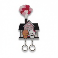 Keyholder Brelok Bubu Dom Prezent dla Par Niej Niego Walentynki Rocznica XL