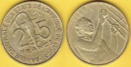 AFRYKA 25 FRANCS 1989 R.
