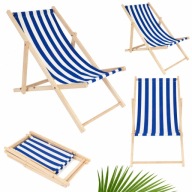 LEŻAK PLAŻOWY SKŁADANY DREWNIANY ROZKŁADANY LEŻAK OGRODOWY PLAŻOWY NA TARAS