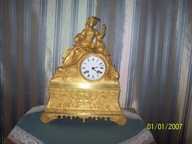 OKAZJA-[@4a] Brąz Złocony Zegar Kominkowy ok.1850r