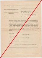 WNIOSEK NA UZYSKANIE BILETU MIESIĘCZNEGO MPK JAWORZNO, KWK SIERSZA 1973 R.