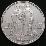 Słowacja 20 koron 1941 - Cyryl i Metody - srebro