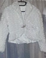 BOLERKO KOMUNIJNE BIAŁE 146-152 z KORONKĄ