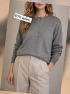 Sweter szary unisex 50% wełna roz.L