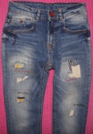 kidsZARA - JEANSY BIODRÓWKI RURKI 128cm; 8L