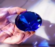 Diament szklany ciemno niebieski kryształ dekoracyjny szafir kamień bluegem