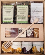 Kosz prezentowy prezent herbata kawa pierniki na urodziny dla babci mamy