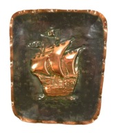 PRL PIĘKNA PLAKIETA ŻAGLOWIEC METALOPLASTYKA ZOBACZ!