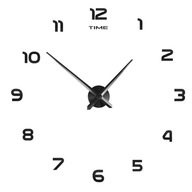 ZEGAR ŚCIENNY DUŻY NAKLEJANY CZARNY NOWOCZESNY NA ŚCIANĘ DO SALONU KUCHNI