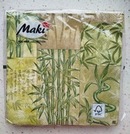 Serwetki papierowe motyw roślinny BAMBUS 16 szt. dla WOŚP