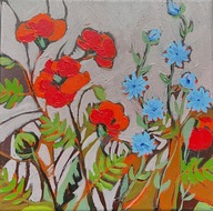 Obraz: Kwiaty polskie, akryl na płótnie