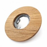 Oprawa sufitowa GU10 + maskownica magnetyczna drewno dąb + oczko halogenowe