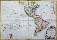 Mapa obu Ameryk, kolorowana Zannoni, Janvier, 1783