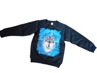 BLUZA Z WILKAMI ŚWIECĄCA W CIEMNOŚCI R.140(10 LAT)