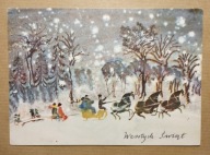 JÓZEF WILKOŃ – Wesołych Świąt | PRL | stempel „Strzeż dziecka”