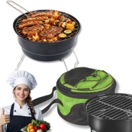GRILL WĘGLOWY TURYSTYCZNY SKLADANY PRZENOŚNY MINI MAŁY SURVIVALOWY + TORBA