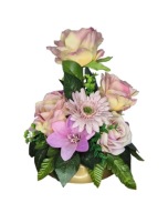 Stroik nagrobny mała Wiązanka na mały pomnik dziecka różyczki