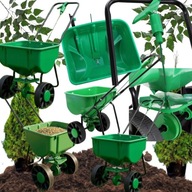 Ręczny siewnik taczkowy– rozsiewacz do nasion i nawozu 27L z regulacją