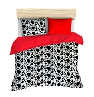 pościel z polaru 200x200 +2x70x80 zamek P 307-8 Dalmatyńczyk / czerwony