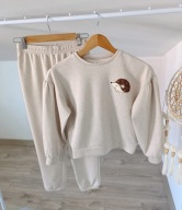 Prążkowany dres komplet spodnie bluza 140cm