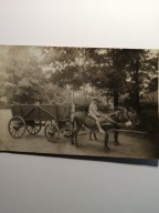 INOWROCŁAW 1929- SOLANKI- CHLOPIEC NA OSIOLKACH STARY WÓZ KONNY