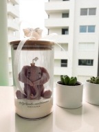 Świeca w szkle z pokrywką Słonik na szczęście Świeca na prezent