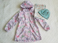 Cool Club kurtka fioletowa w dinozaury wzorki czapka i komin roz 128