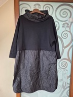 SOLAR CZARNA SUKIENKA Z ŁĄCZONYCH TKANIN rozm. 44