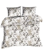 pościel z flaneli 140x200 + 1x70x80 guzik F 118 Krzaczki beż