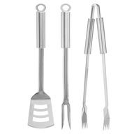 Zestaw do grilla stalowy szczypce łopatka widelec długie akcesoria Mustang