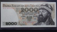 2000 zł 1982 ,seria BU 0900001,stan I.EXTRA NUMER.