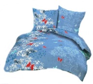 Pościel kora lux 140x200 + 1x70x80 zamek K 272-2 Motyle niebieskie