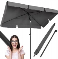 DUŻY PARASOL BALKONOWY PROSTOKĄTNY ŁAMANY OGRODOWY UV+ ANTRACYT 200x130 cm