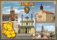 LUBLIN - BRAMA KRAKOWSKA - RATUSZ - KATEDRA - PANORAMA - HERB - MAPKA