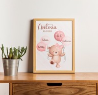 METRYCZKA dla dziecka PLAKAT OBRAZEK A4 WZORY Narodziny Chrzest Roczek