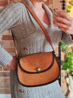 torebka skórzana naturalna skóra etno folk góralska handbag leatherbag