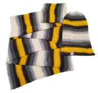 Lekki, kolorowy komplet, czapka i szalik, wegański, handmade, unikat