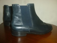 BOTKI DAMSKIE -R-38,5-WKŁ-24,5CM-SKÓRA NAT-MADE IN ITALY.