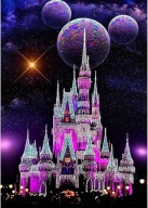 Haft diamentowy Malowanie diamentami 5D motyw Zamek Walt Disney 30x40cm