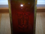 Hologram, obraz holograficzny, lata 70, brązowy krucyfiks, UNIKAT, vintage