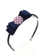 Momilio handmade Opaska do włosów kokarda z guzikiem Charlotte granatowa