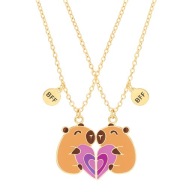 KAPIBARA BFF ZESTAW 2x NASZYJNIKÓW DLA PRZYJACIÓŁEK SIÓSTR PARY MAGNES