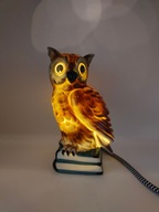Sowa - lampka nocna - lata 50-te XX w - kolekcjonerska - prześliczna 20cm
