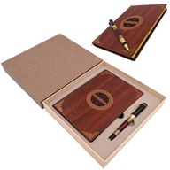 NOTES DREWNIANY A5 Z ELEGANCKIM DŁUGOPISEM ZESTAW PREZENTOWY PREMIUM