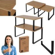 PÓŁKA KUCHENNA NA BLAT NA PRZYPRAWY KUBKI REGAŁ BAMBUSOWA RUHHY 2SZT 33,5CM