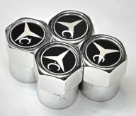 Nakrętki kapturki na wentyle MERCEDES BENZ srebrne (4szt.)