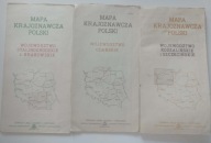 Mapa Krajoznawcza Polski x 3 GDAŃSK STALINOGRÓD KRAKÓW KOSZALIN SZCZECIN