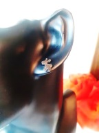 Kolczyki Srebrne Małe Wkrętki Jelonek Renifer Stal Chirurgiczna Nierdzewna