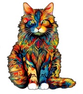 Puzzle drewniane kot zwierzęta dla dzieci dorosłych układanka 3D wooden cat